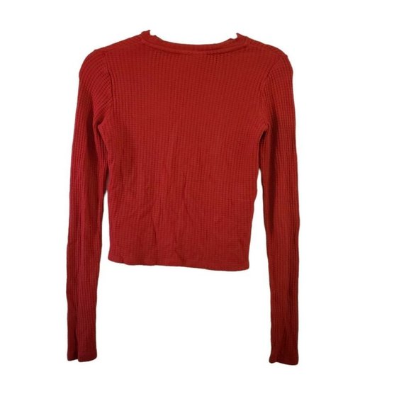 Topshop Red Knotted Blouse - Picture 2 of 10
